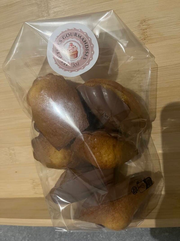 Madeleine choc lait ou noir /6 pièces