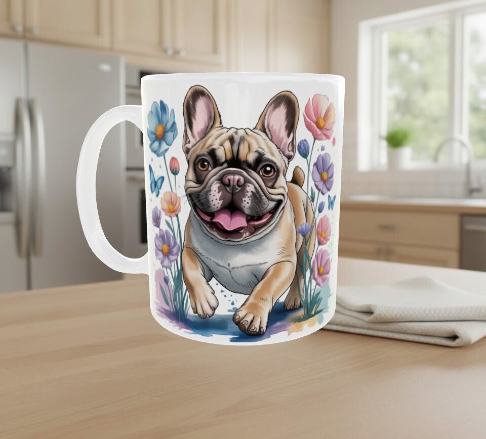 🐶🌸 Mug Bouledogue français – Amour à quatre pattes