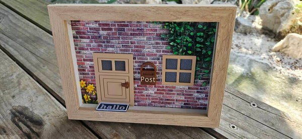 3D-Bilderrahmen Deko Hausfassade – Miniatur Wandbild & Tischdeko aus Holz