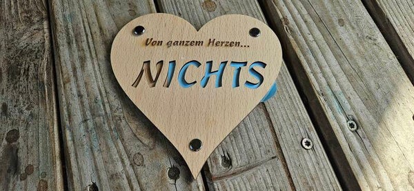 Geldgeschenk aus Holz „NICHTS“ – Originelle Geschenkkarte & Gutscheinverpackung mit Humor