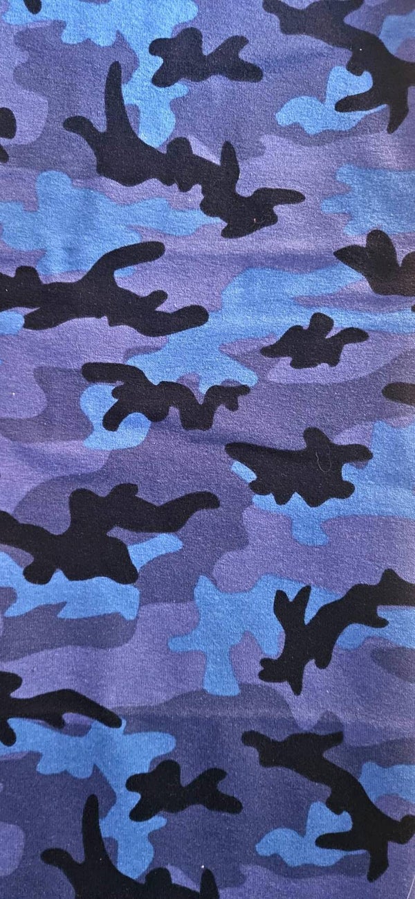 Baumwolljersey Camouflage blau