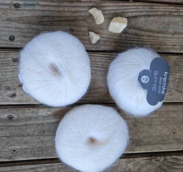 Kremke Silky Kid - Mohair-Seide - reinweiß