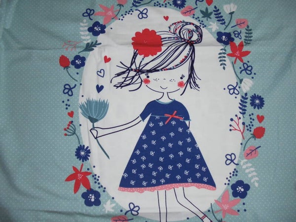 Panel Baumwolljersey Blumenmädchen