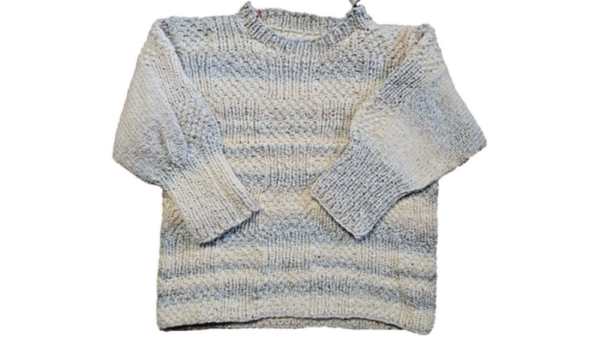 Baby/Kinderpullover mit Mütze - handgestrickt - Größe 92/98