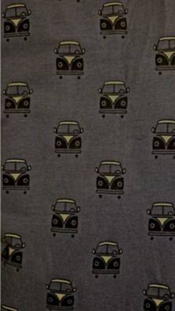 Reststück Baumwolljersey Van, Bus dunkelblaugrau