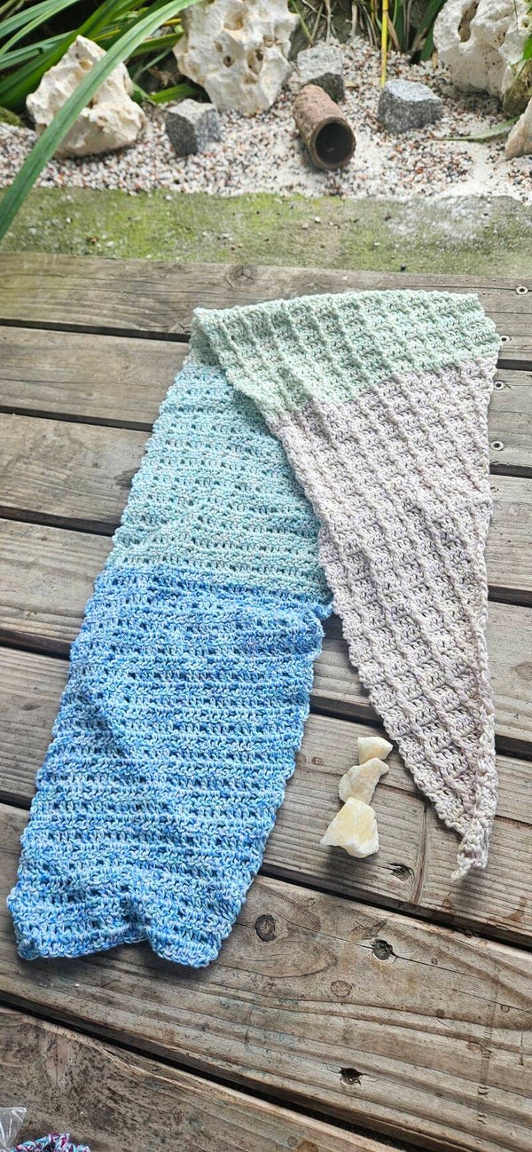 Handgehäkelter Mini-Schal 100x21 cm – Baumwoll-Mix Crocheted Scarf