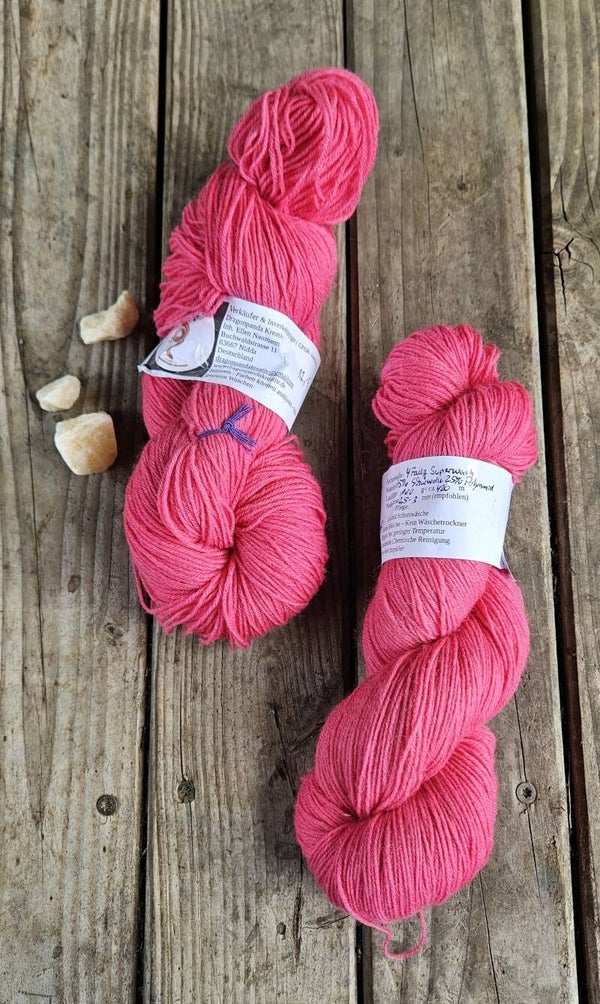 handgefärbtes Sockengarn - Fuchsie - pink - SO517