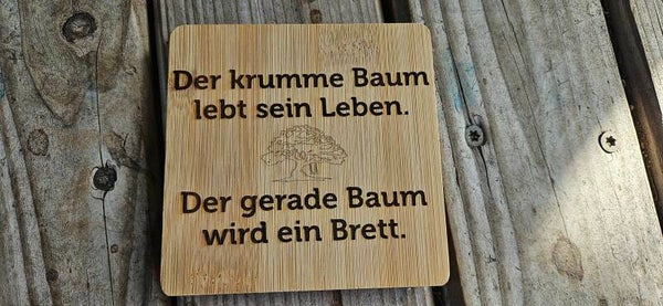 Holzuntersetzer graviert mit Spruch – Glasuntersetzer aus Holz Deko