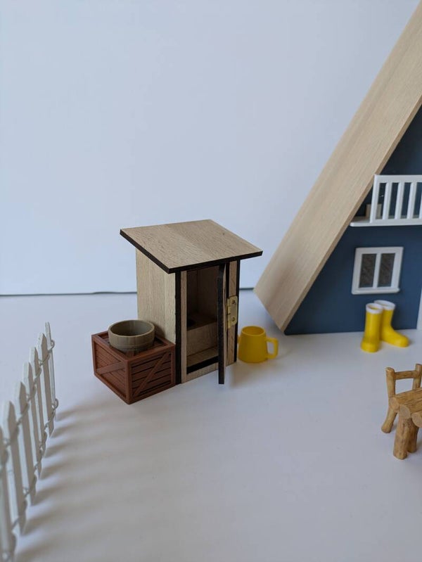 Klohaus, Klo, Klohäuschen  für Wichtelhaus