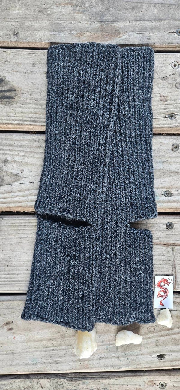 Handgestrickte Yogasocken "JSO4" Dunkelanthrazit meliert – ca. Gr. 42-44 – Unikat