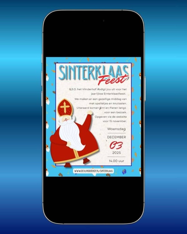 Uitnodiging Sinterklaasfeest - Blauw