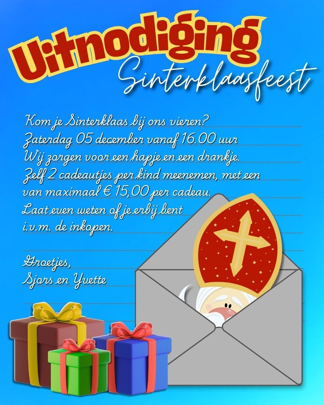 Uitnodiging - Sinterklaasfeest