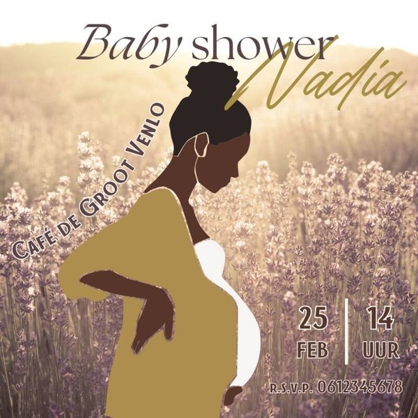 Uitnodiging - Baby Shower Lavendel