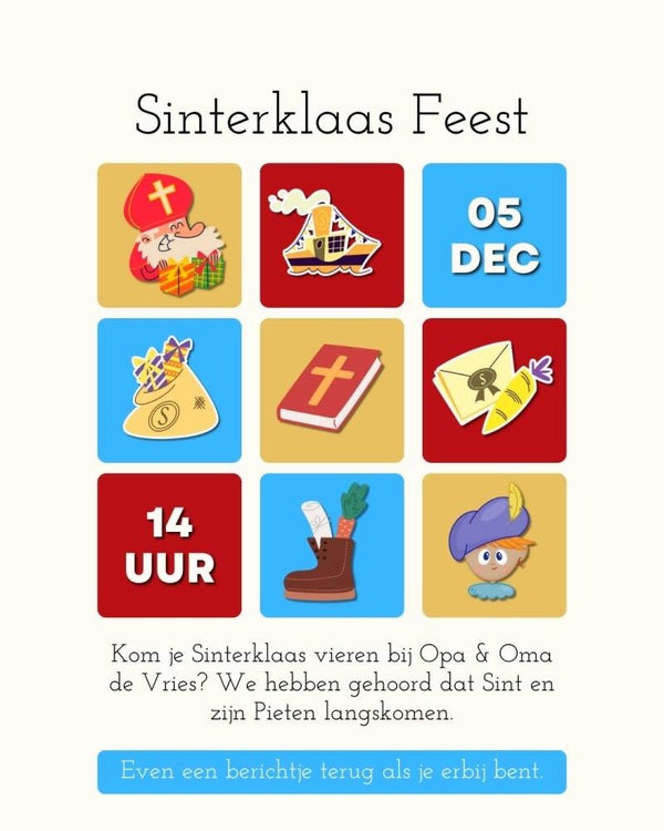 Uitnodiging - Sinterklaasfeest