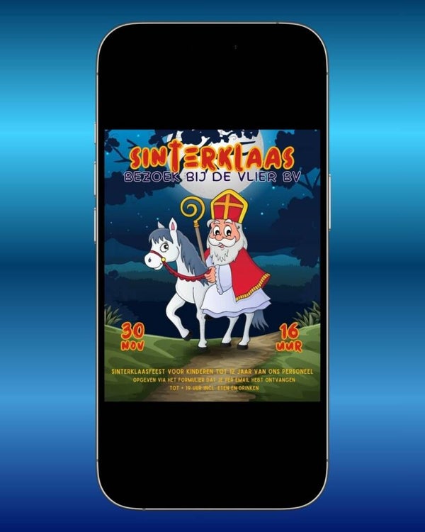 Uitnodiging Sinterklaasfeest - Sint en Paard