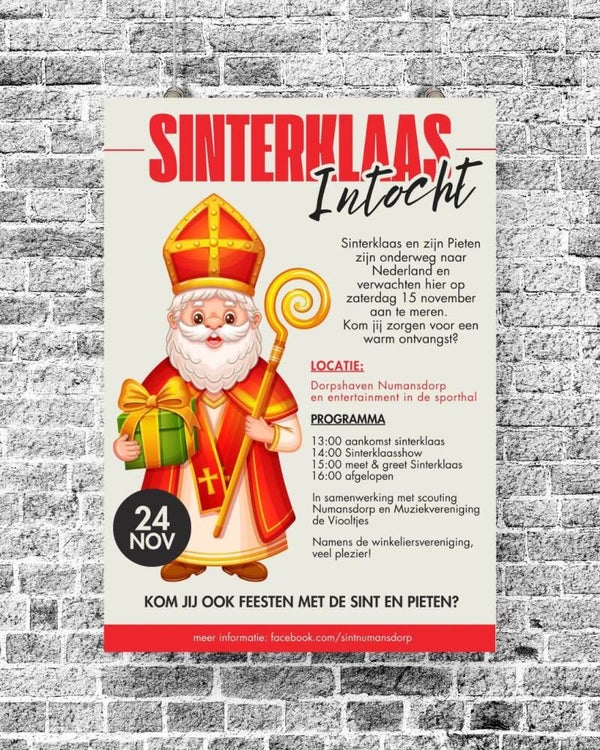 Poster Sinterklaasintocht - Krant