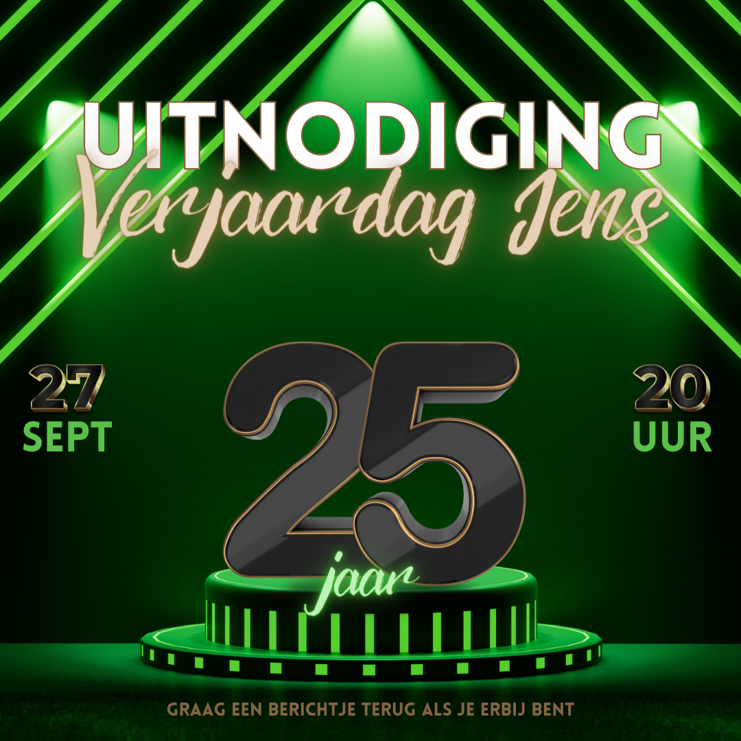 Uitnodiging - 25e verjaardag man