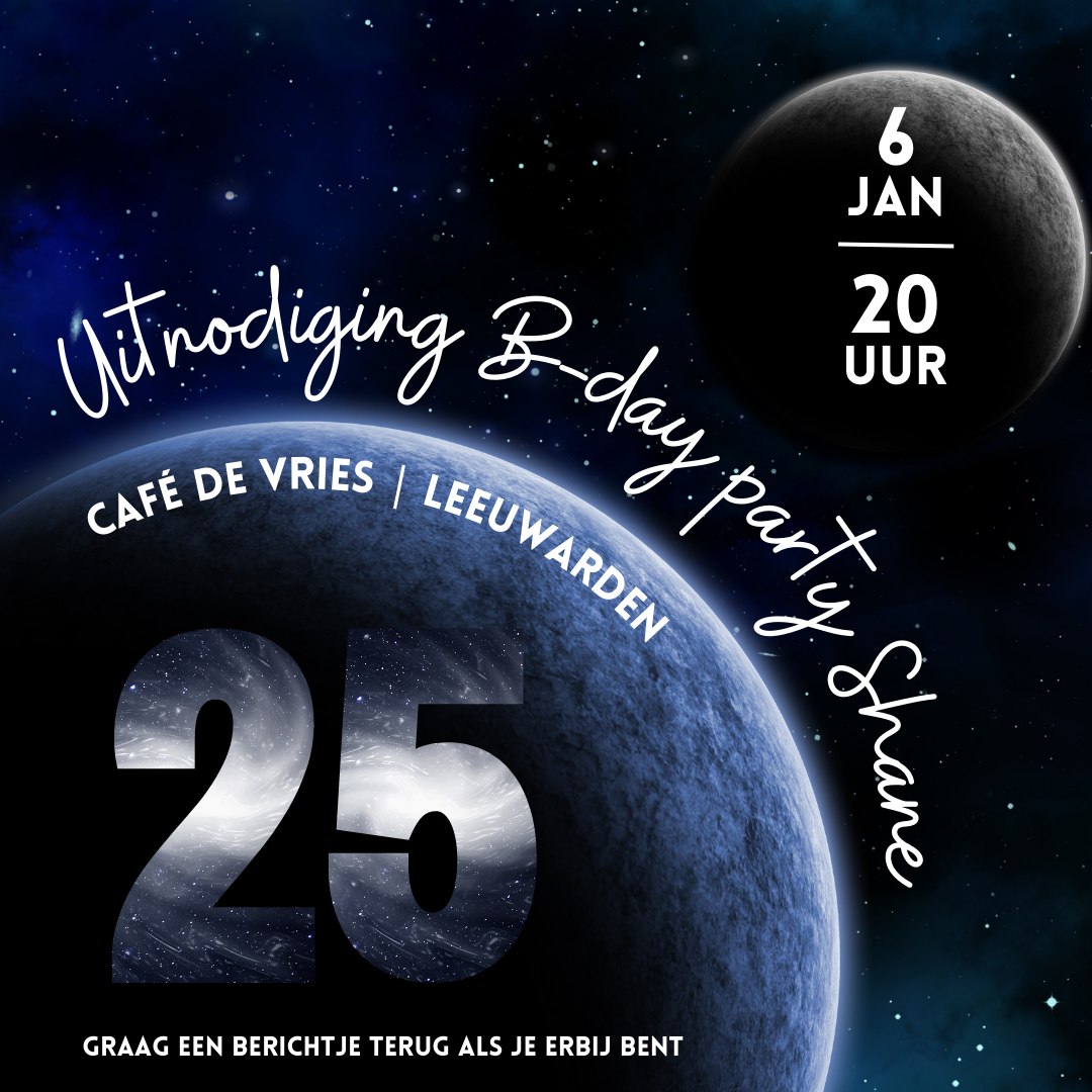 Uitnodiging - 25e verjaardag man