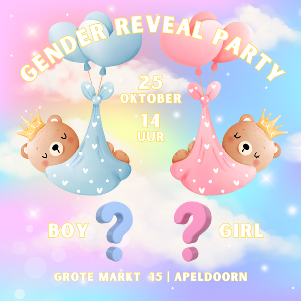 Uitnodiging - Gender Reveal Party Beren