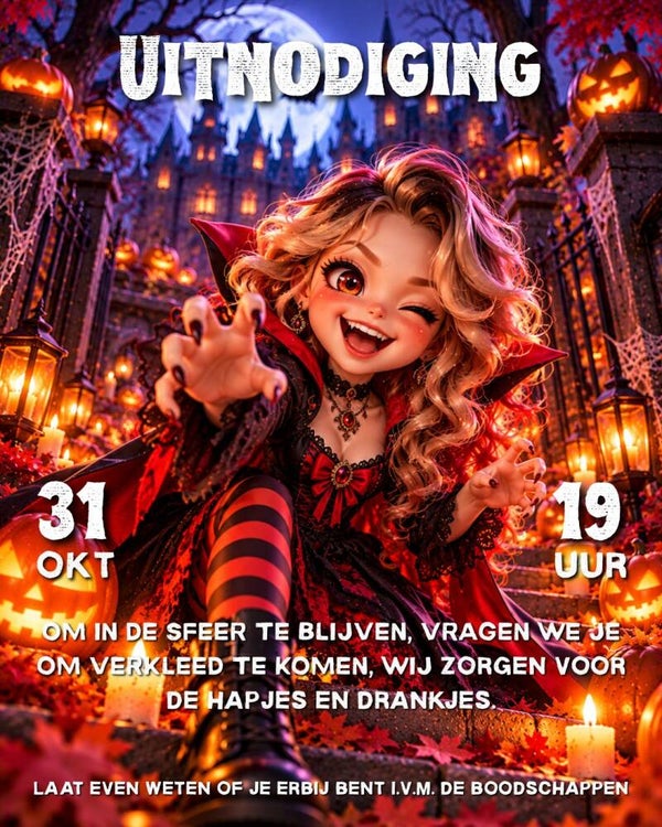 Halloween Uitnodiging Vampier