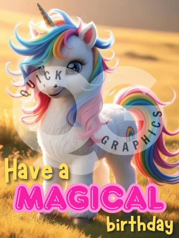 Verjaardagskaart - UNICORN