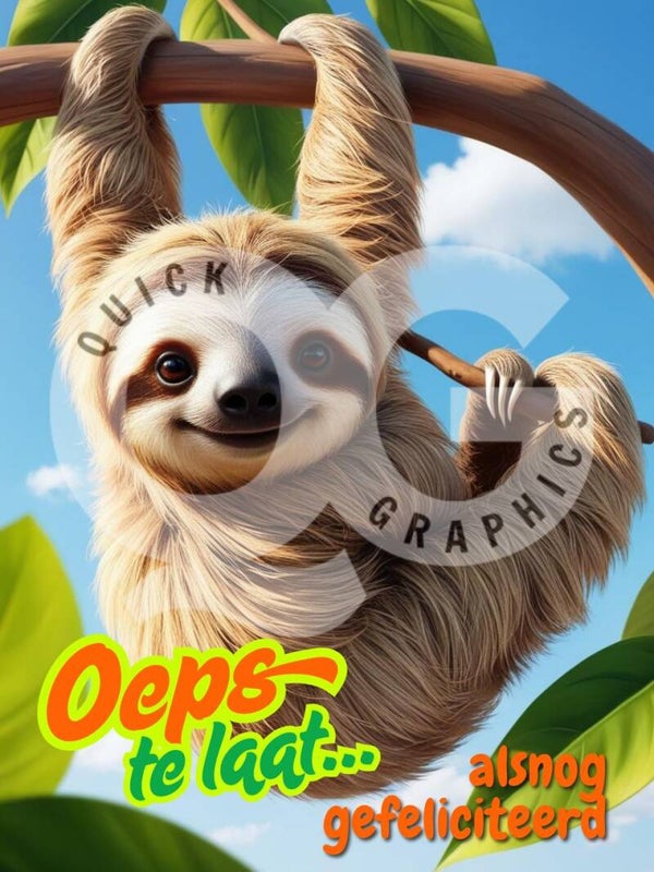 Verjaardagskaart - TE LAAT