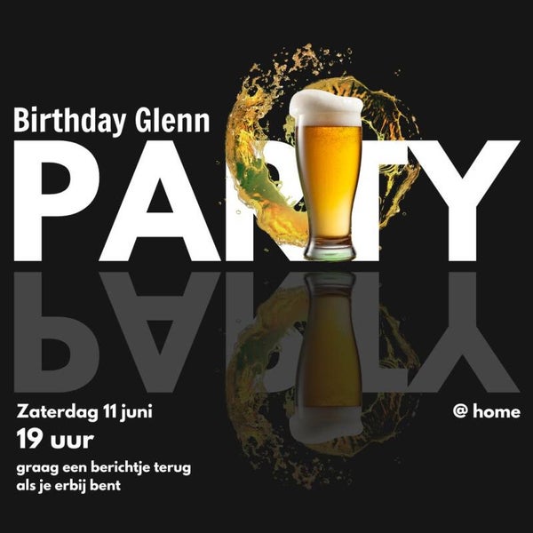 Uitnodiging - Verjaardag Party Bier