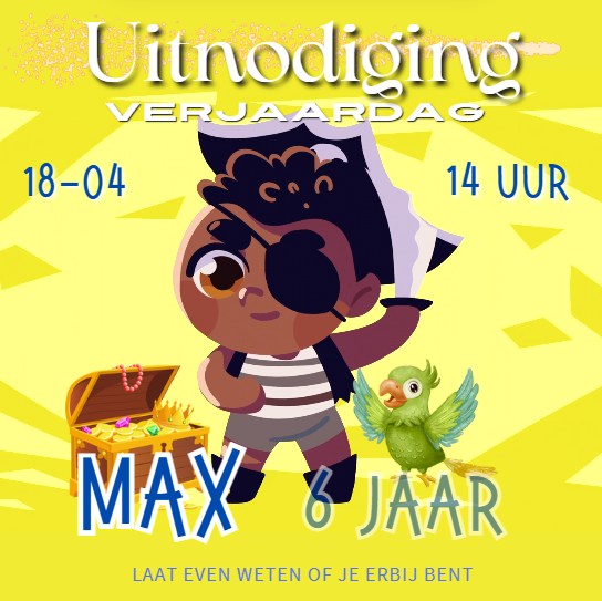 Animatie Uitnodiging - Piraat
