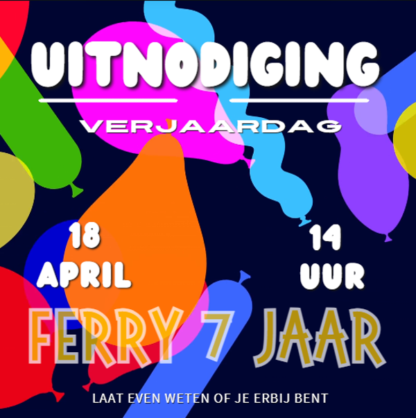 Animatie Uitnodiging - Blauw Ballonnen