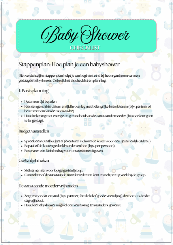 Baby Shower Checklist