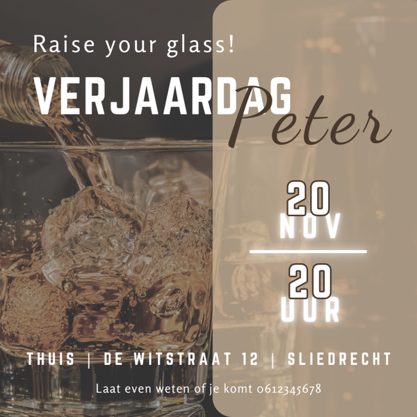 Uitnodiging - Raise Your Glass