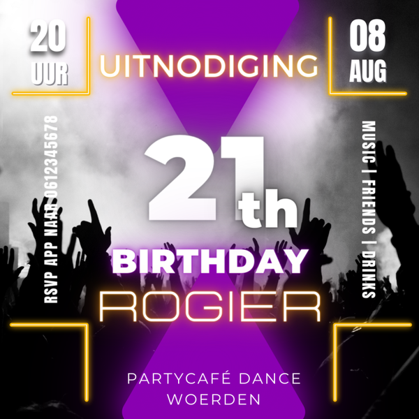 Uitnodiging - Verjaardag 21 jaar