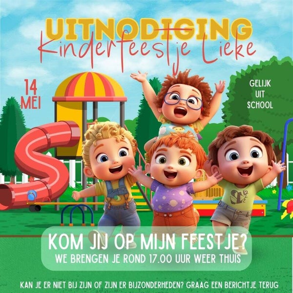 Uitnodiging - Kinderfeestje Speeltuin