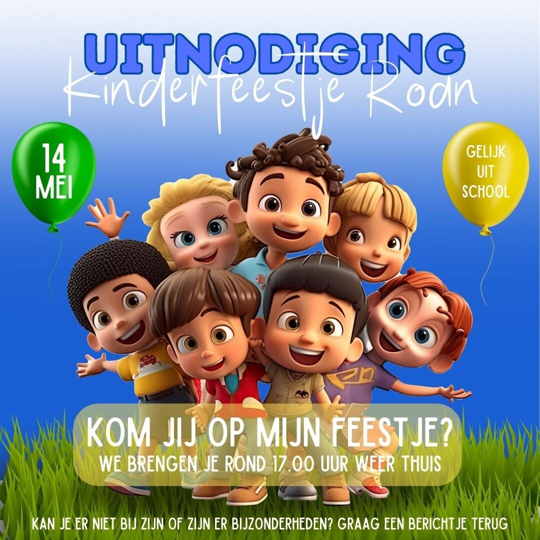 Uitnodiging - Kinderfeestje
