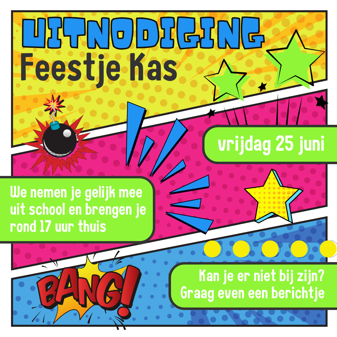 Uitnodiging - Kinderfeestje Strip