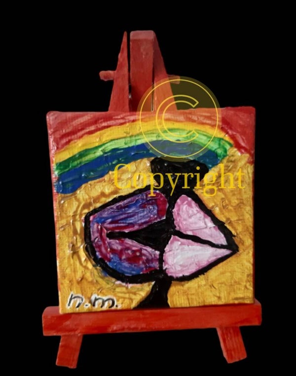 Miniatuurschilderij- Kiss-  LGBTQ - Pride - Rainbow