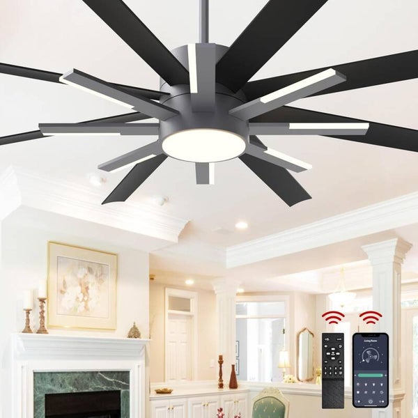 FANDE AIRE 72 inch Black Ceiling Fan w Lights & Remote