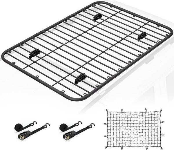 69" x 47" x 1.3" Heavy Duty Roof Rack Platform W Cargo Net