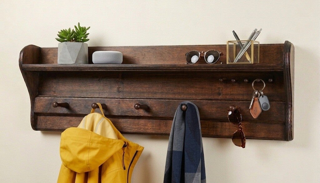 Rustic Coat & Key Shelf