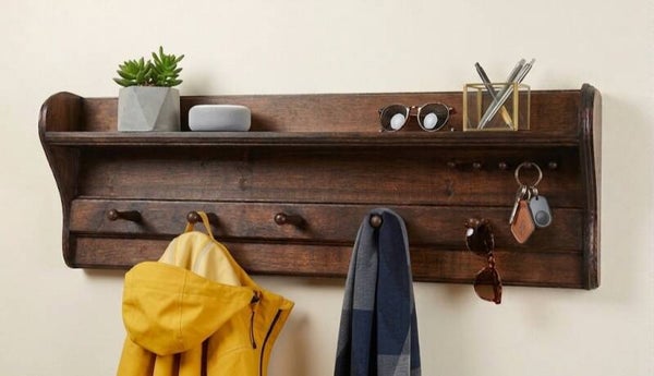 Rustic Coat & Key Shelf