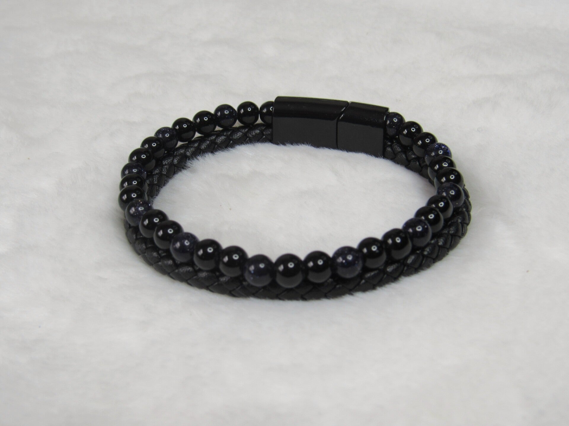 Natural Stone Titanium Steel Man Bracelet