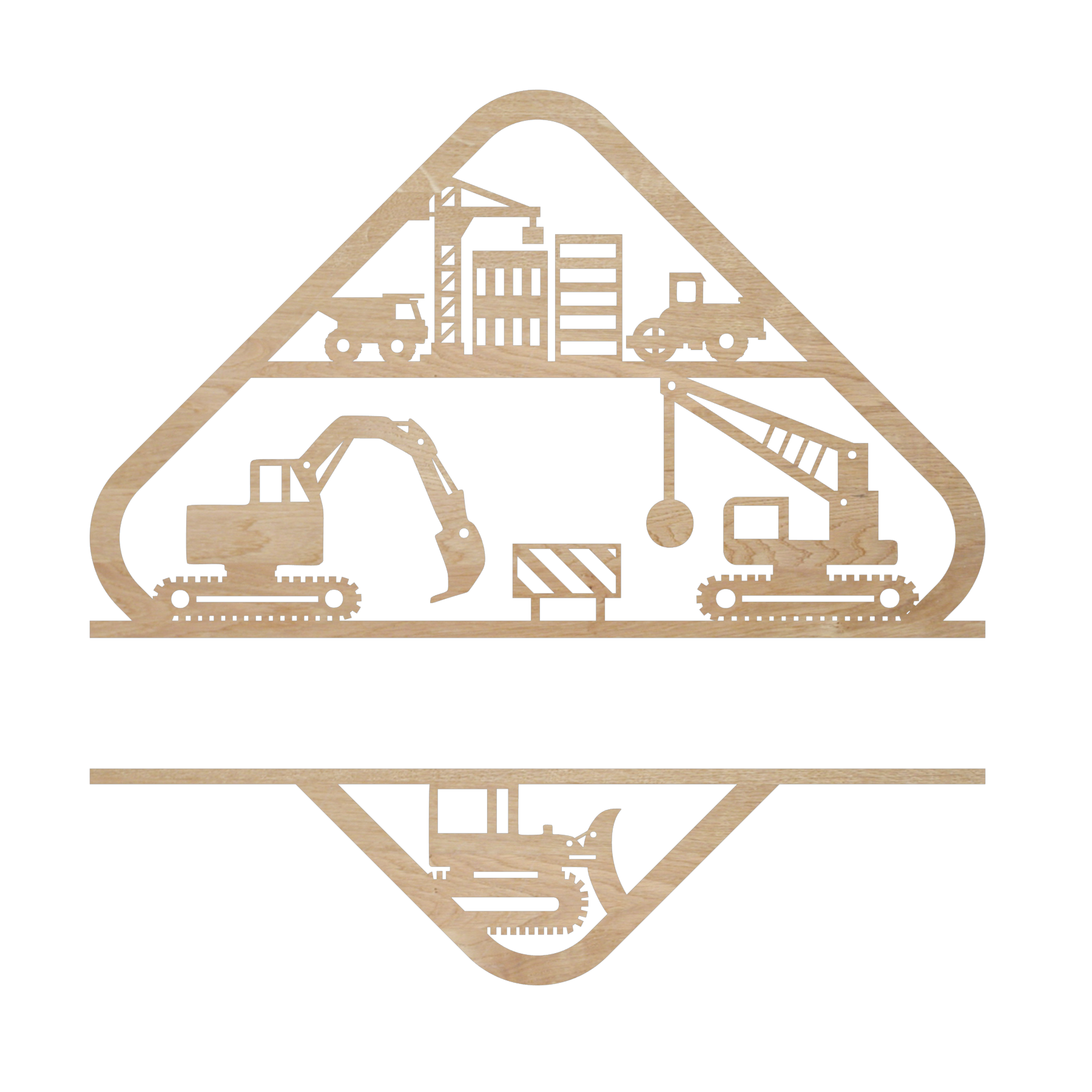 Naambord hout - Bouwplaats