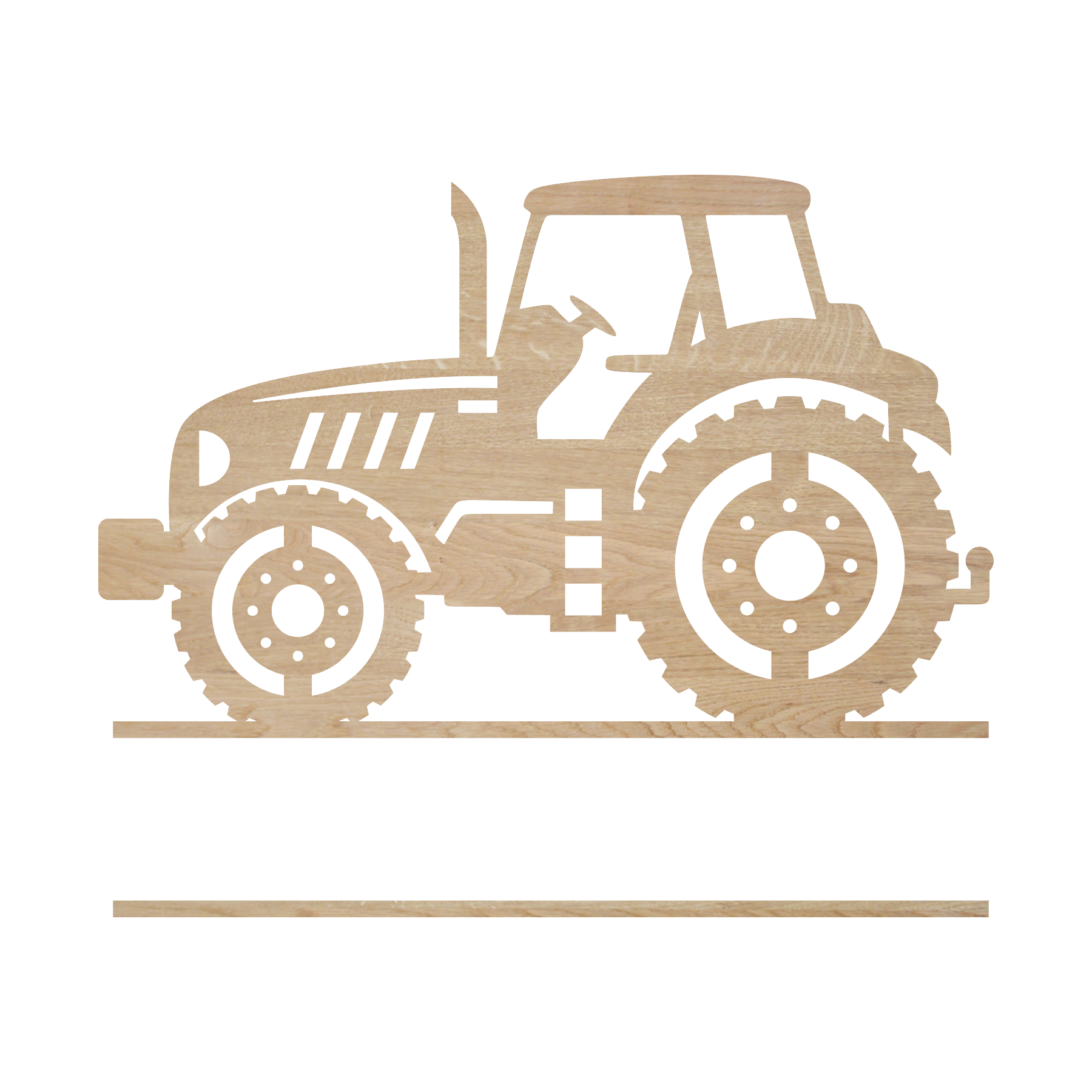 Naambord hout - Tractor