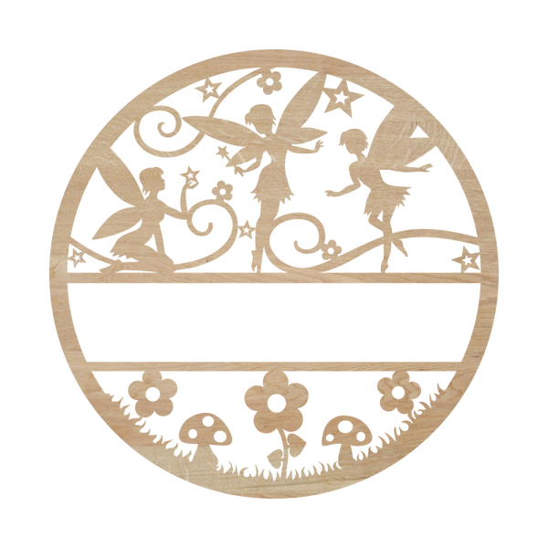 Naambord hout - Feeën