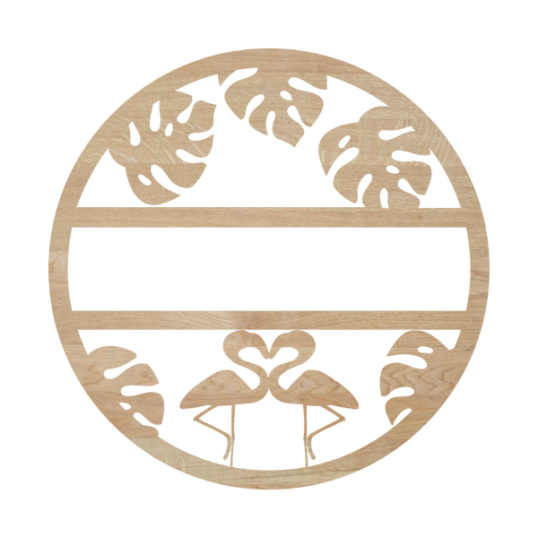 Naambord hout - Flamingo