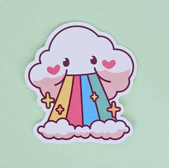 Losse sticker 'Cloudy Rainbow'