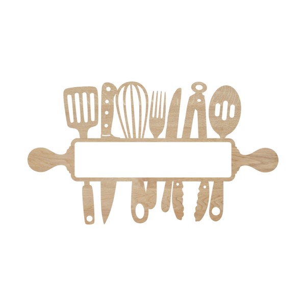 Naambord hout - Keuken