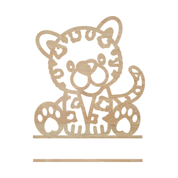 Naambord hout - Panter