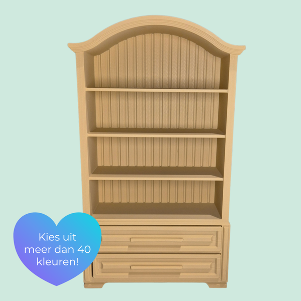 Mini boekenkast antiek met lades