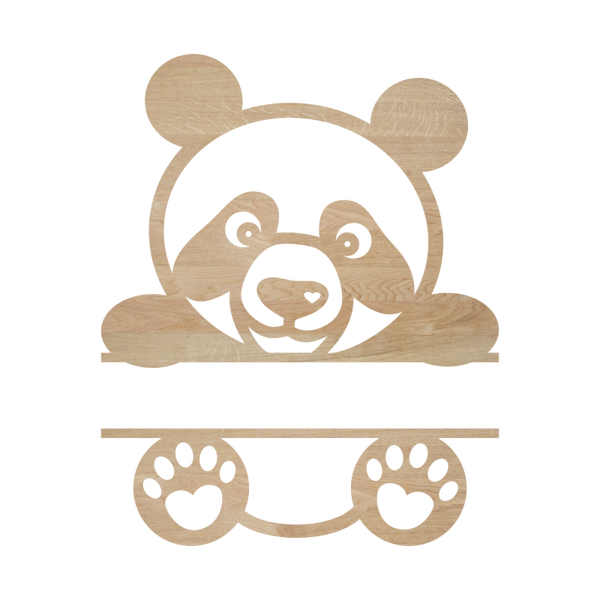 Naambord hout - Panda
